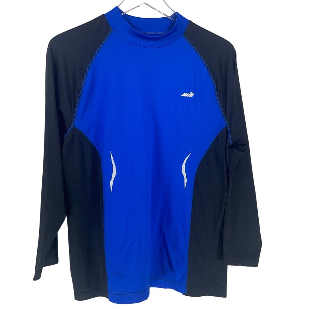 Avia Boys Long Sleeve Blue Black Compression Shirt Size M